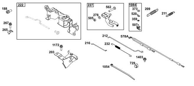 Controls Group Diagram and Parts List for 305447-3201-B5 200000 - 399999 Briggs and Stratton Engine
